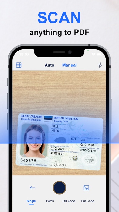 Официальное превью Scanner из App Store: сканирование документов